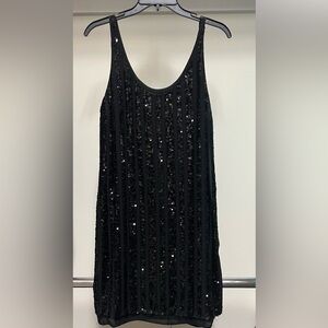INC International Concepts Black Sequin Tank Dress
